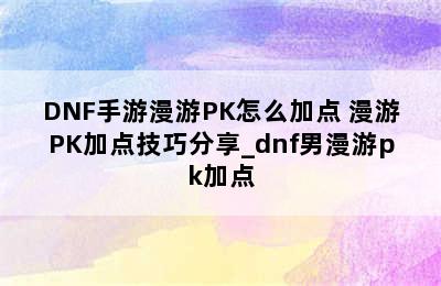 DNF手游漫游PK怎么加点 漫游PK加点技巧分享_dnf男漫游pk加点